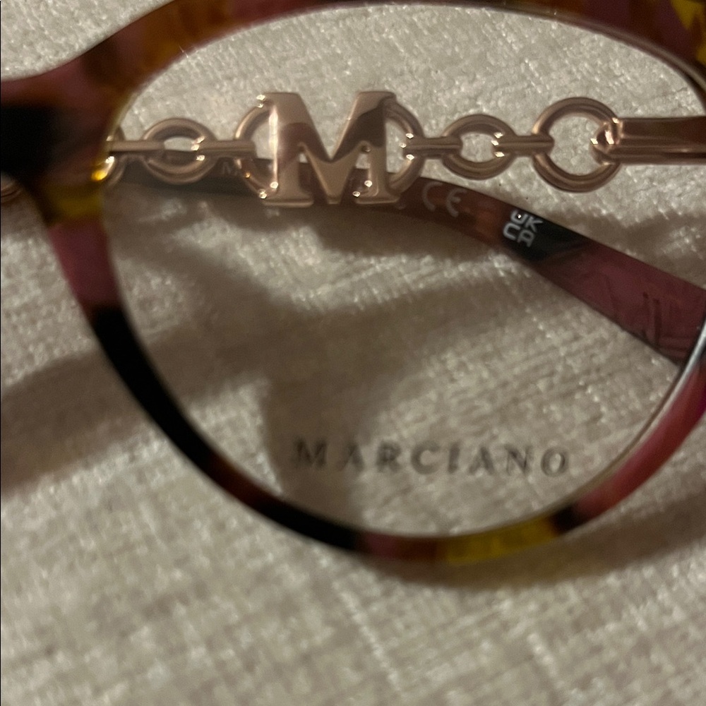 Marciano Tortoise Cat-Eye Glasses with Pink and Gold Accents by Guess